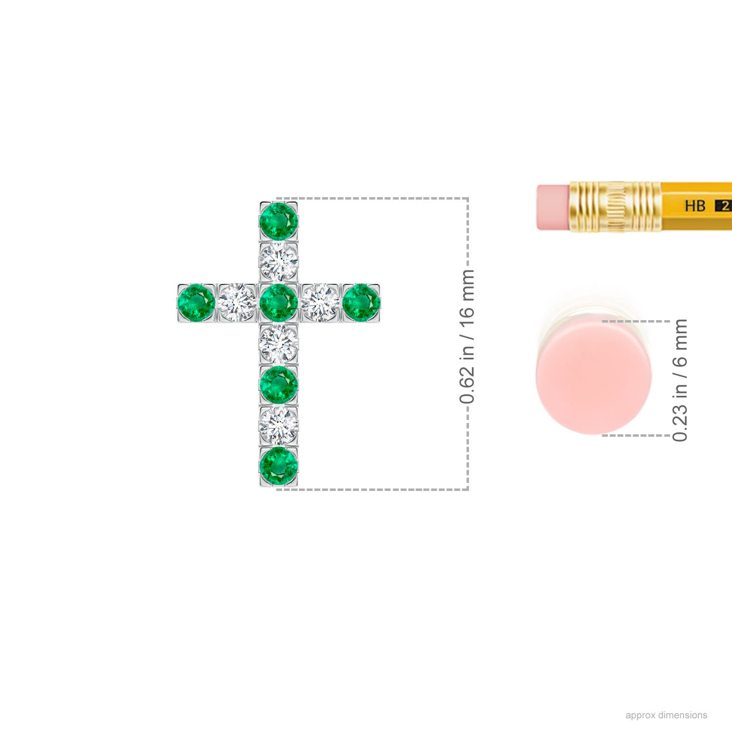 AAA - Emerald / 0.45 CT / 14 KT White Gold