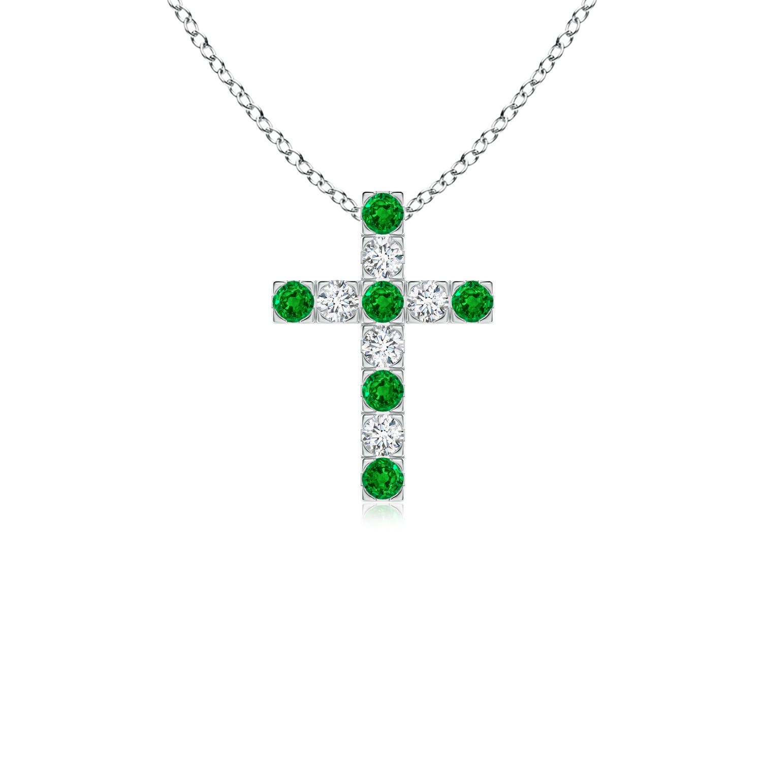 AAAA - Emerald / 0.45 CT / 14 KT White Gold