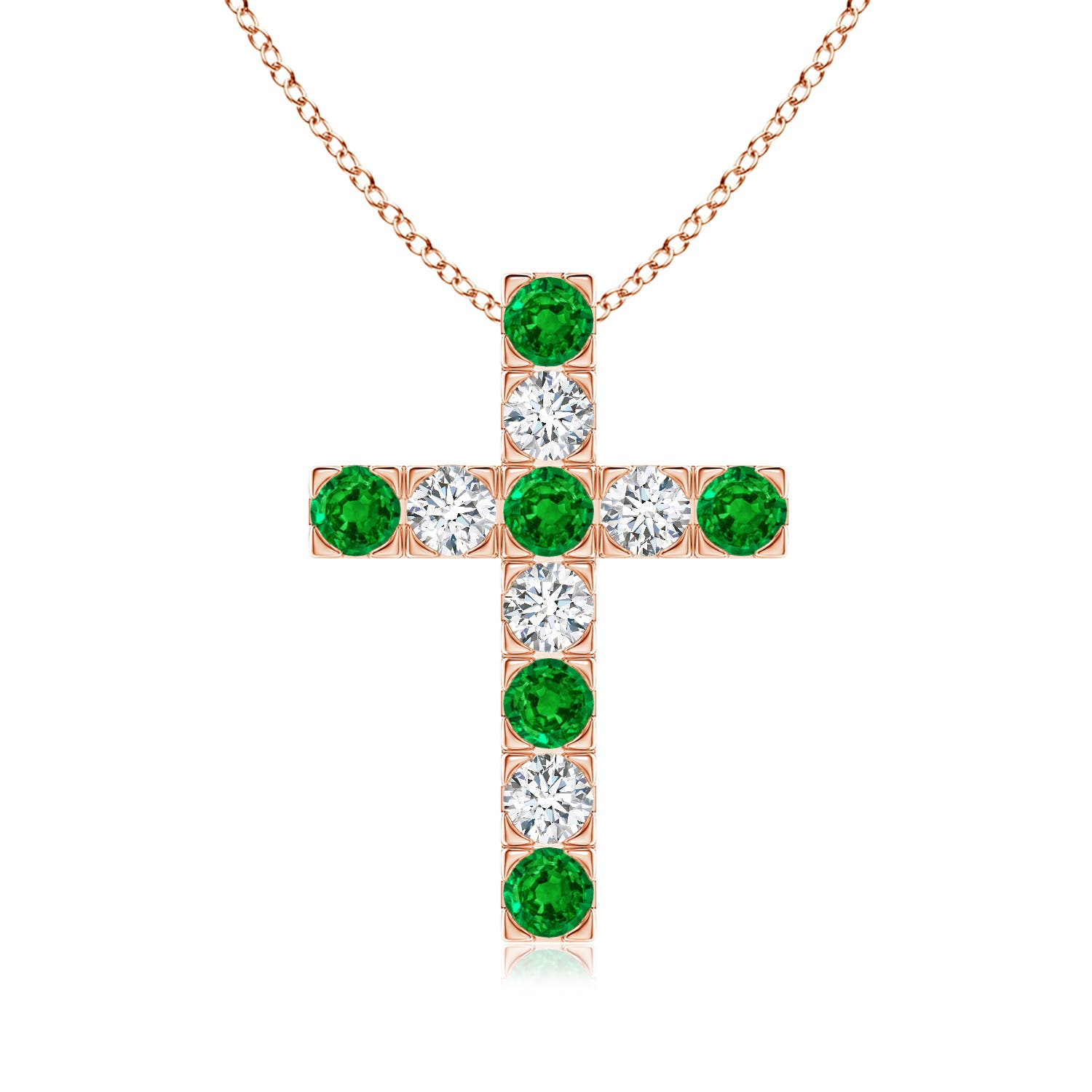 AAAA - Emerald / 1.13 CT / 14 KT Rose Gold