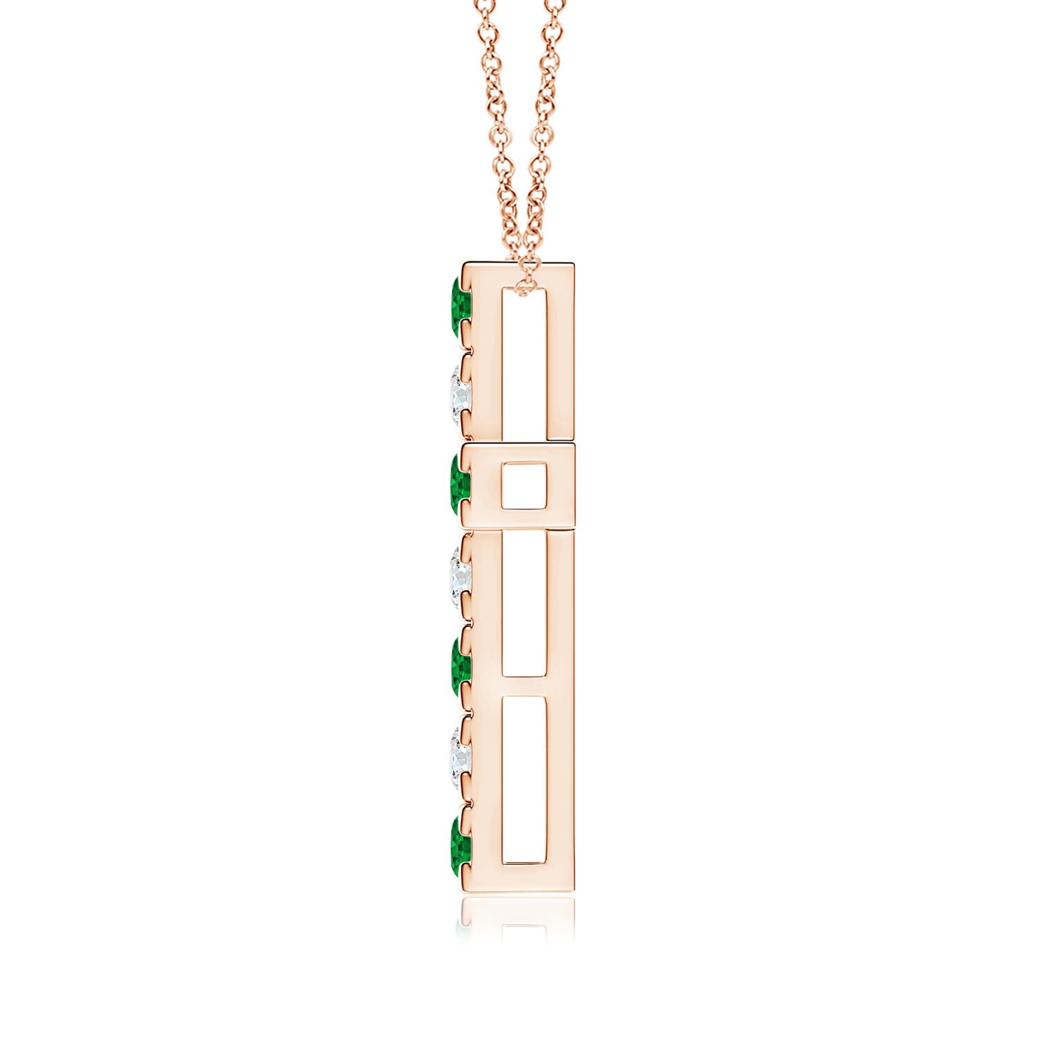 AAAA - Emerald / 1.13 CT / 14 KT Rose Gold