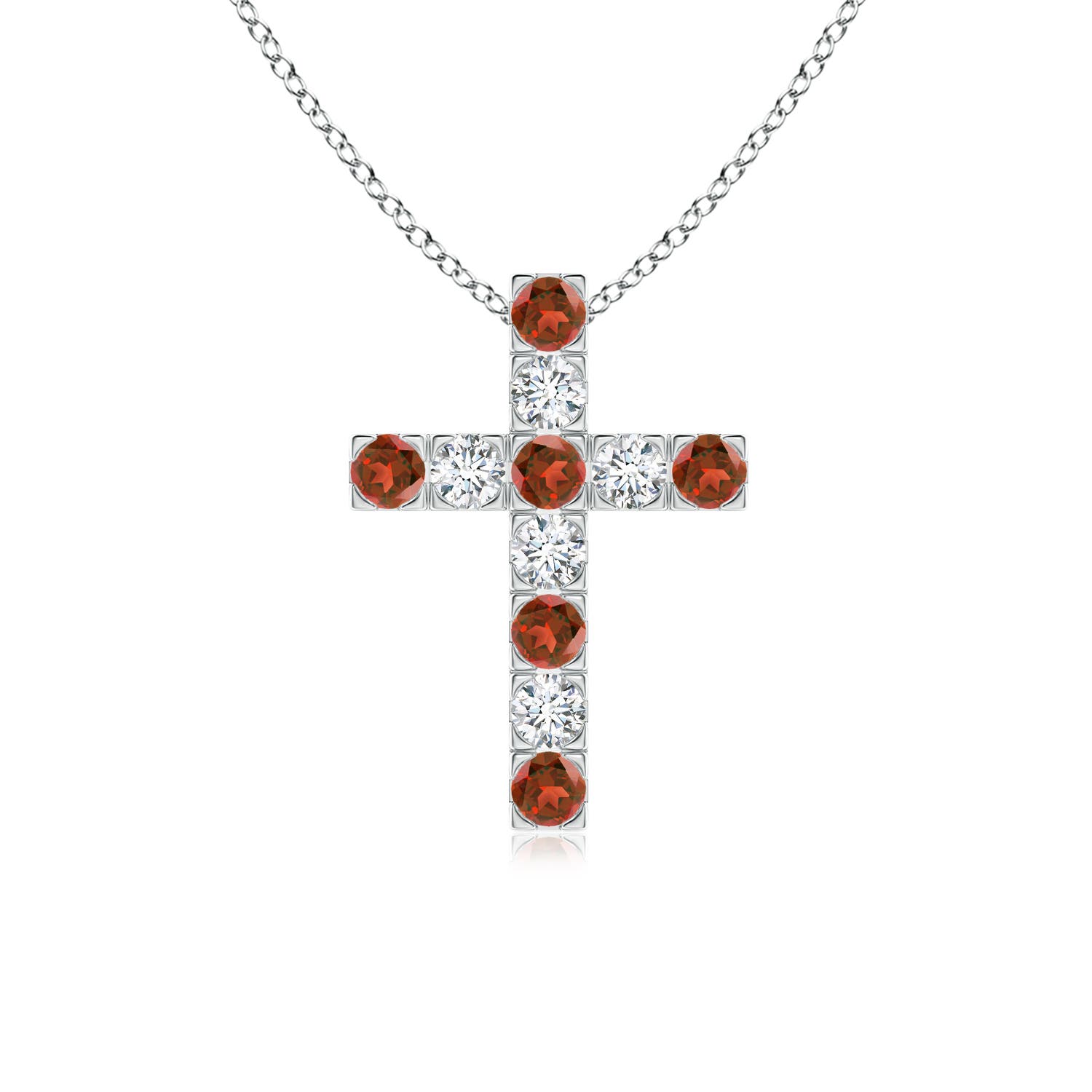 AA - Garnet / 0.83 CT / 14 KT White Gold