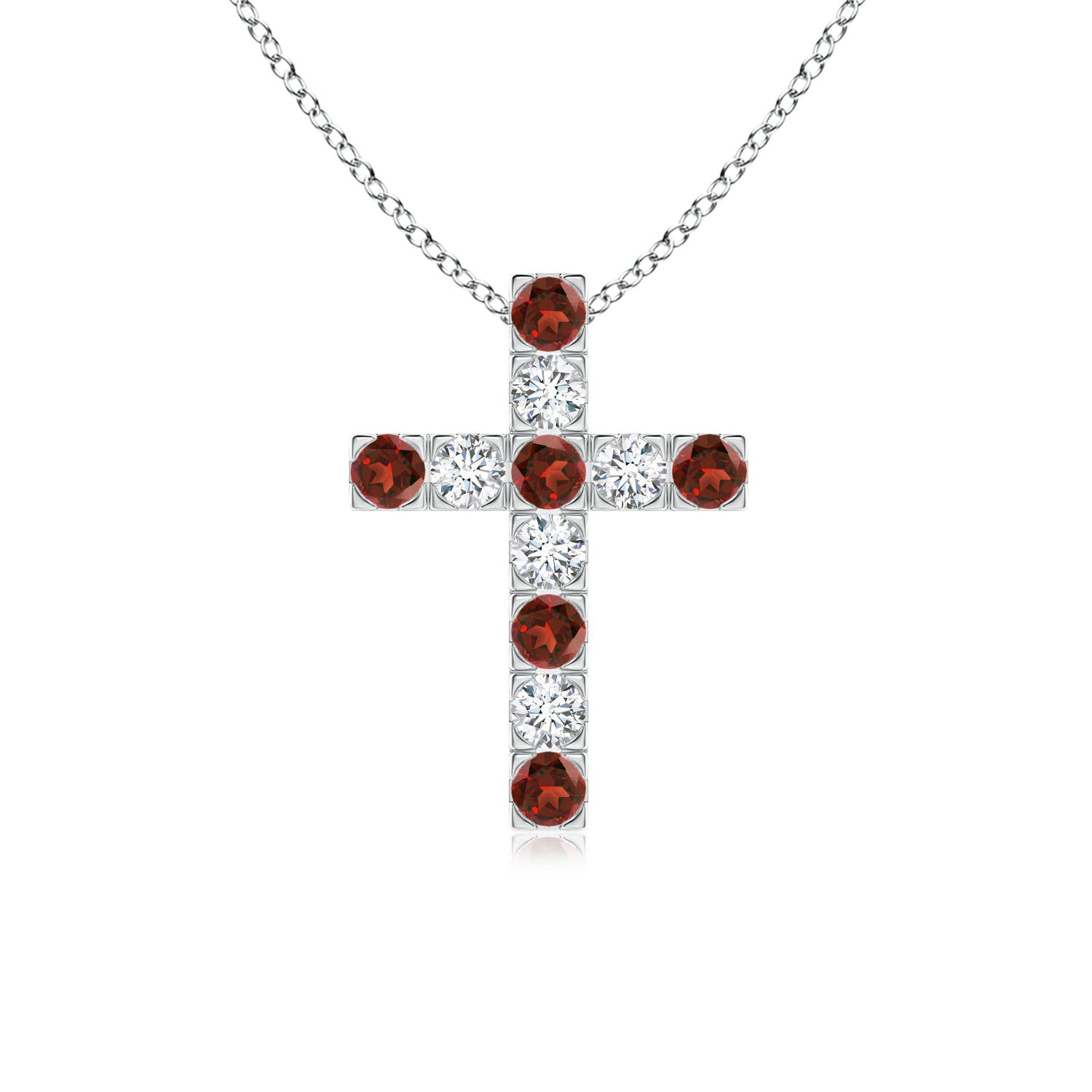 AAAA - Garnet / 0.83 CT / 14 KT White Gold