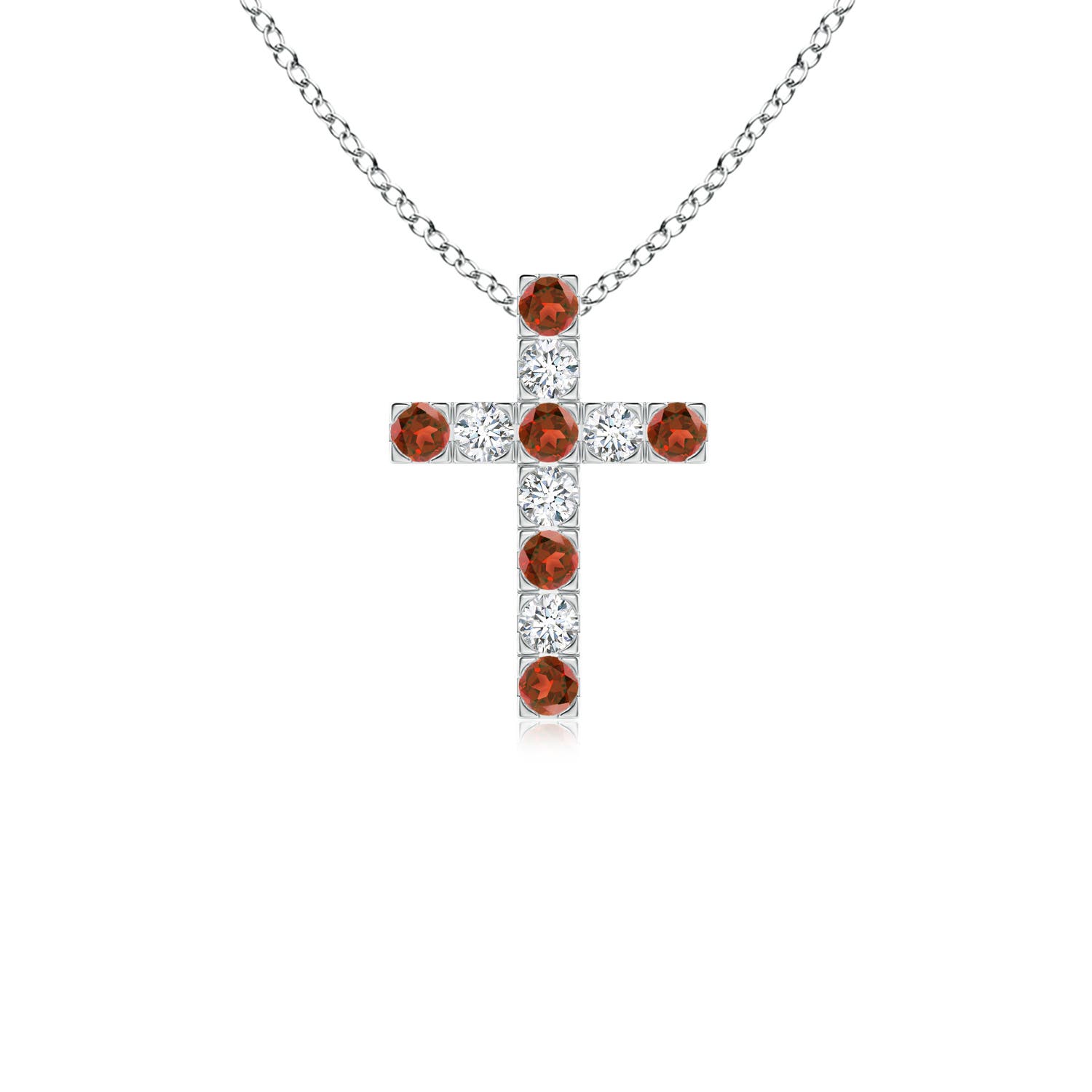 AA - Garnet / 0.42 CT / 14 KT White Gold