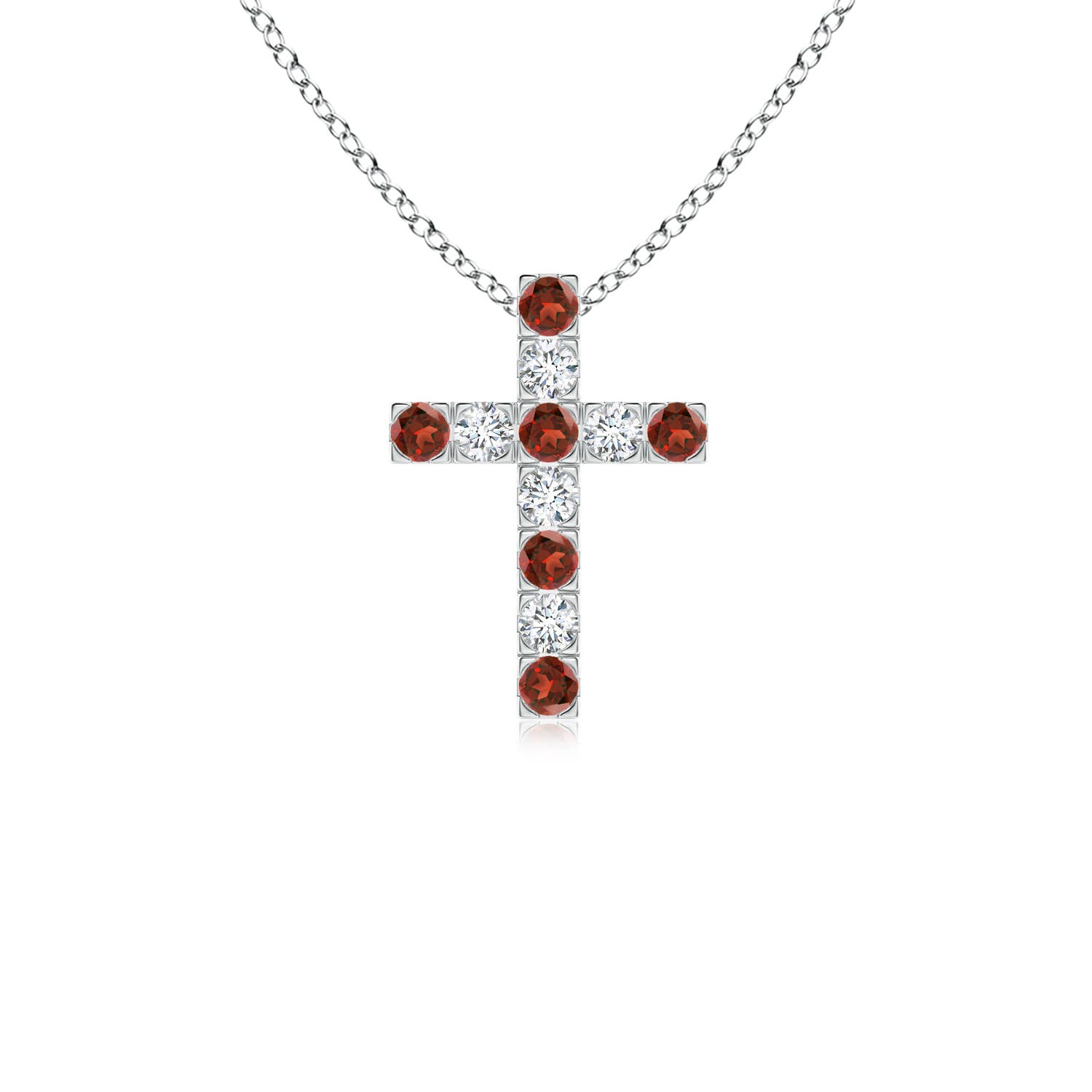 AAA - Garnet / 0.42 CT / 14 KT White Gold