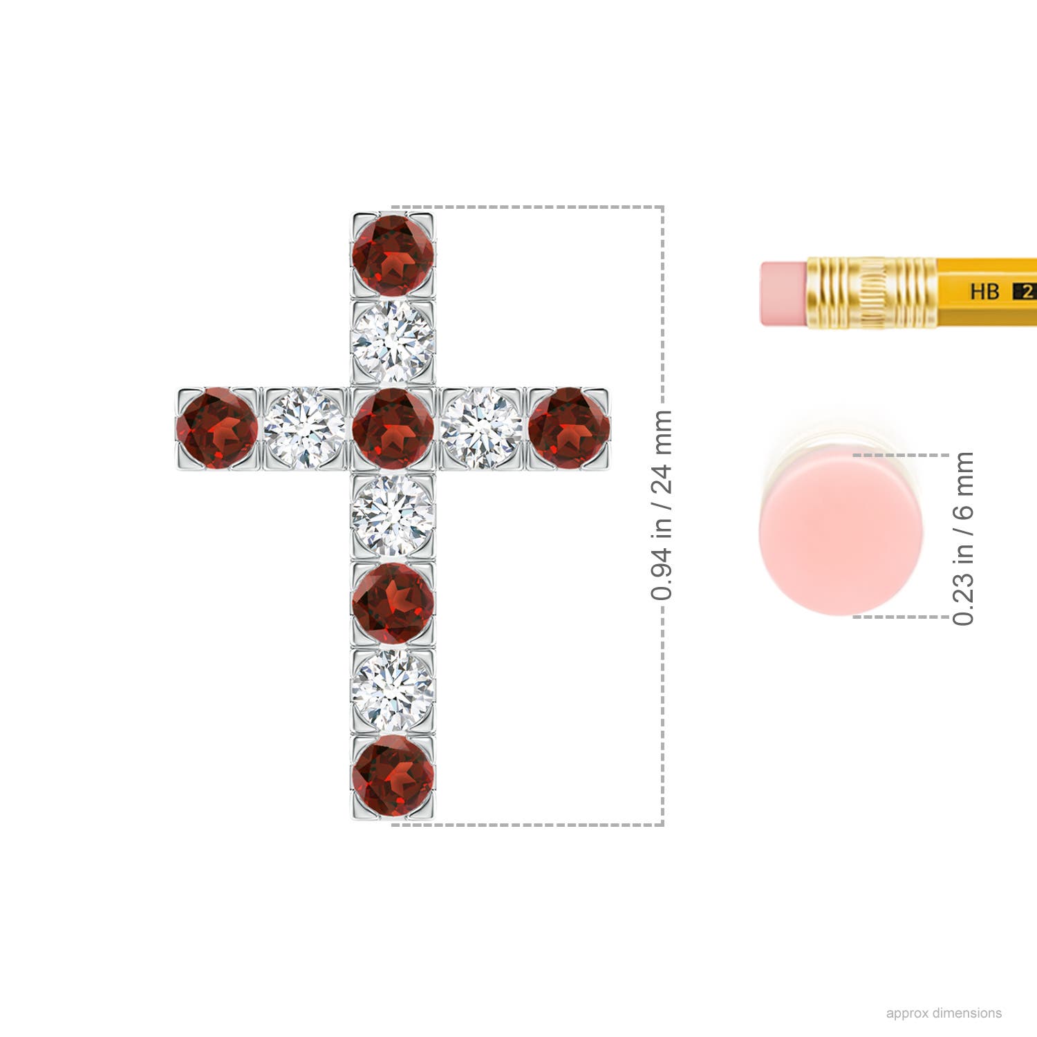 AAAA - Garnet / 1.43 CT / 14 KT White Gold