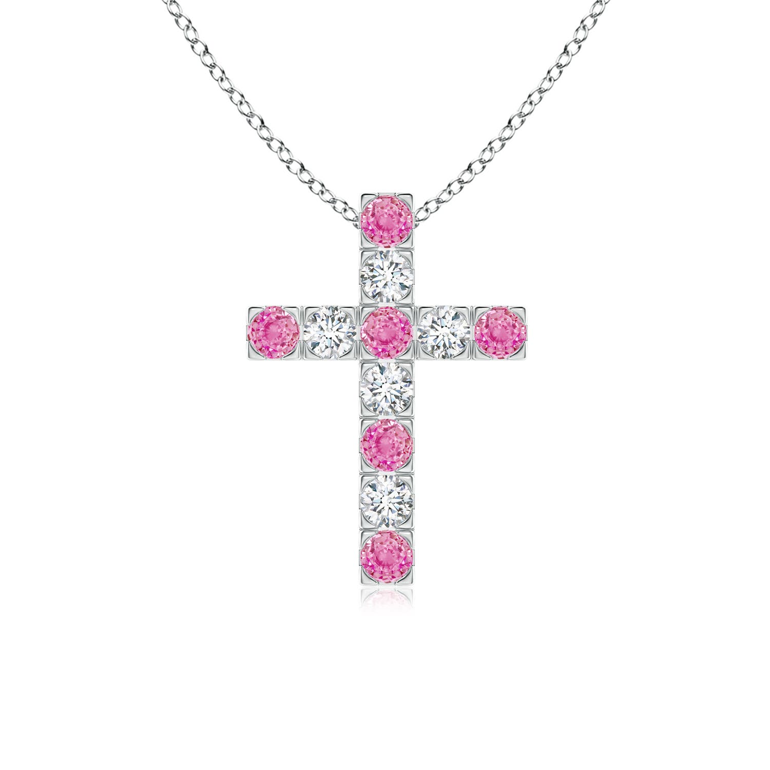 AA - Pink Sapphire / 0.86 CT / 14 KT White Gold