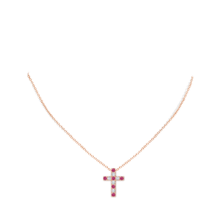 Pink sapphire deals cross necklace