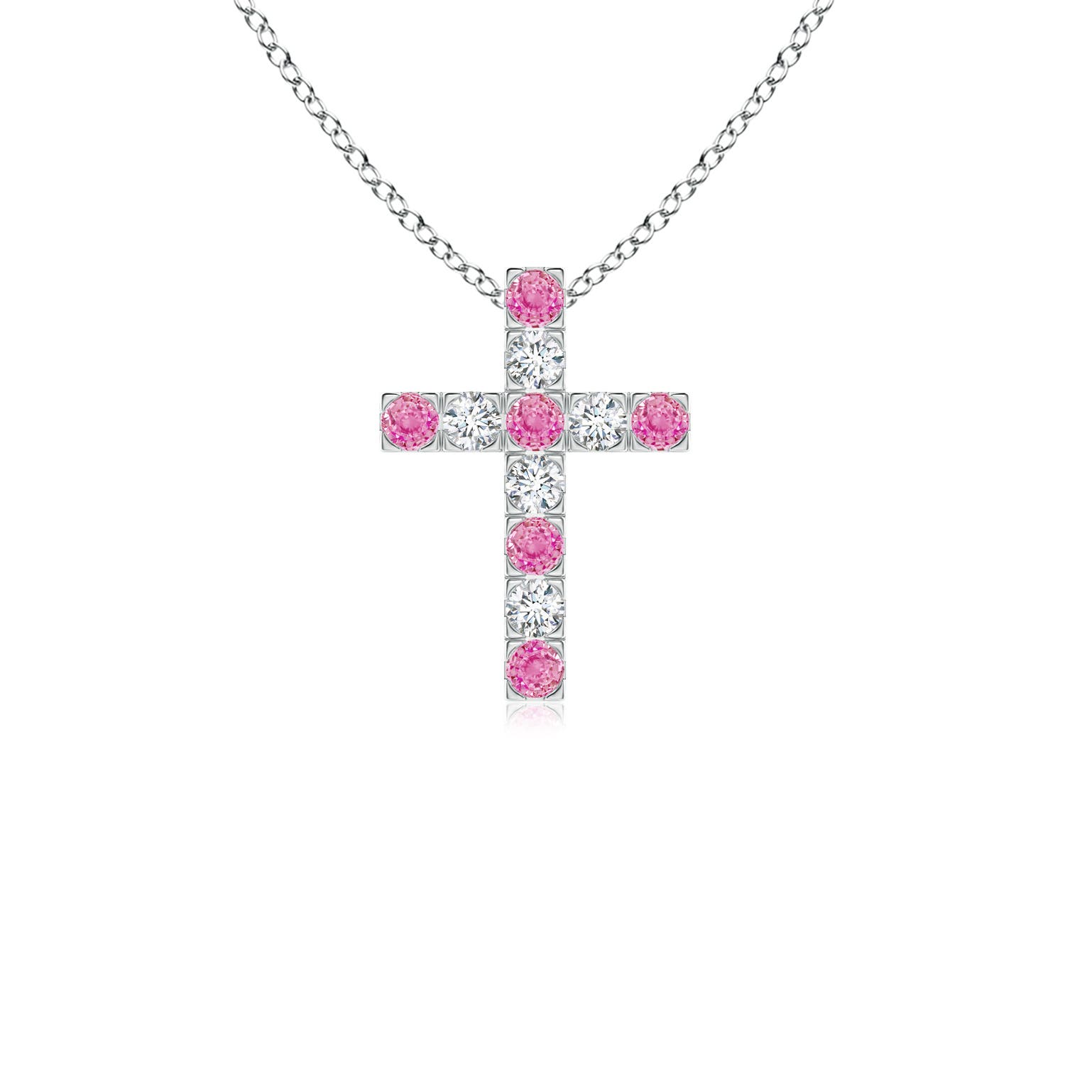 AA - Pink Sapphire / 0.42 CT / 14 KT White Gold