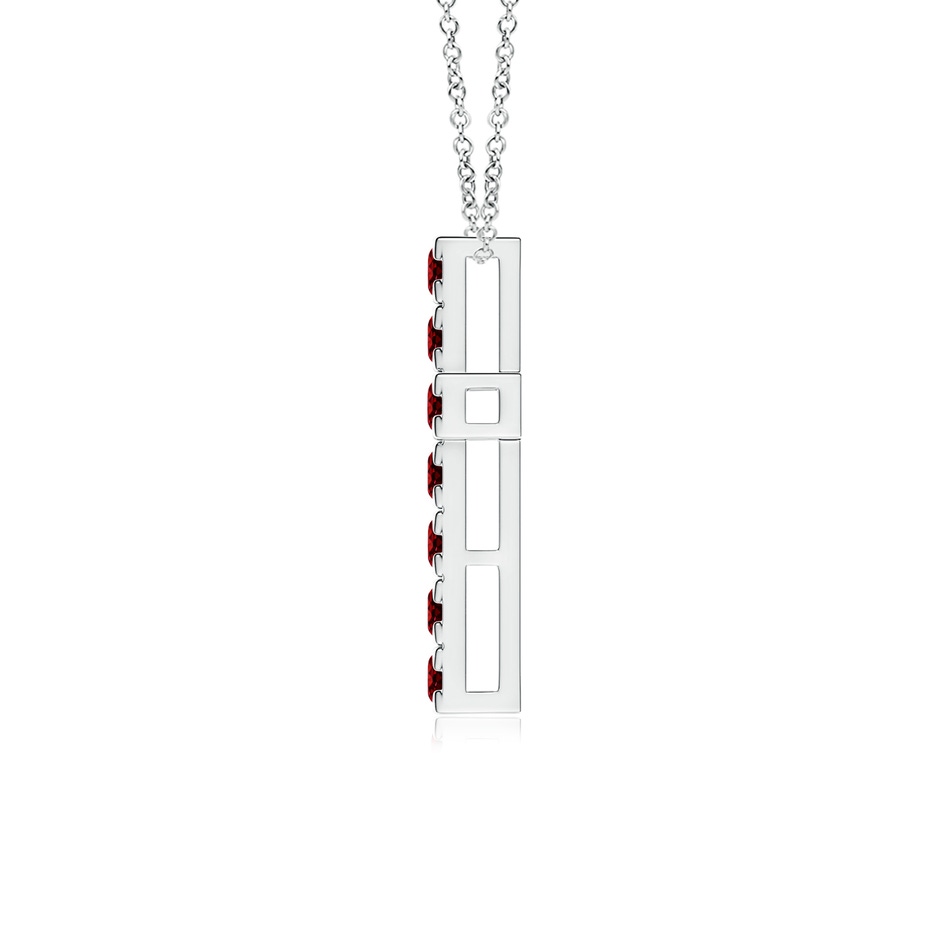 2.5mm AAAA Flat Prong-Set Ruby Cross Pendant in P950 Platinum side 199