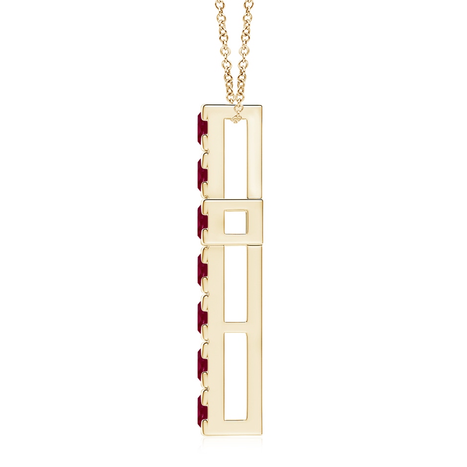 3.5mm A Flat Prong-Set Ruby Cross Pendant in Yellow Gold side 199