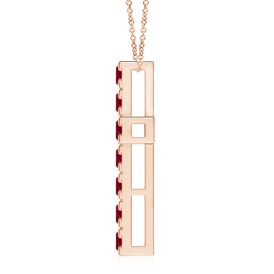 3.5mm AA Flat Prong-Set Ruby Cross Pendant in Rose Gold side 199