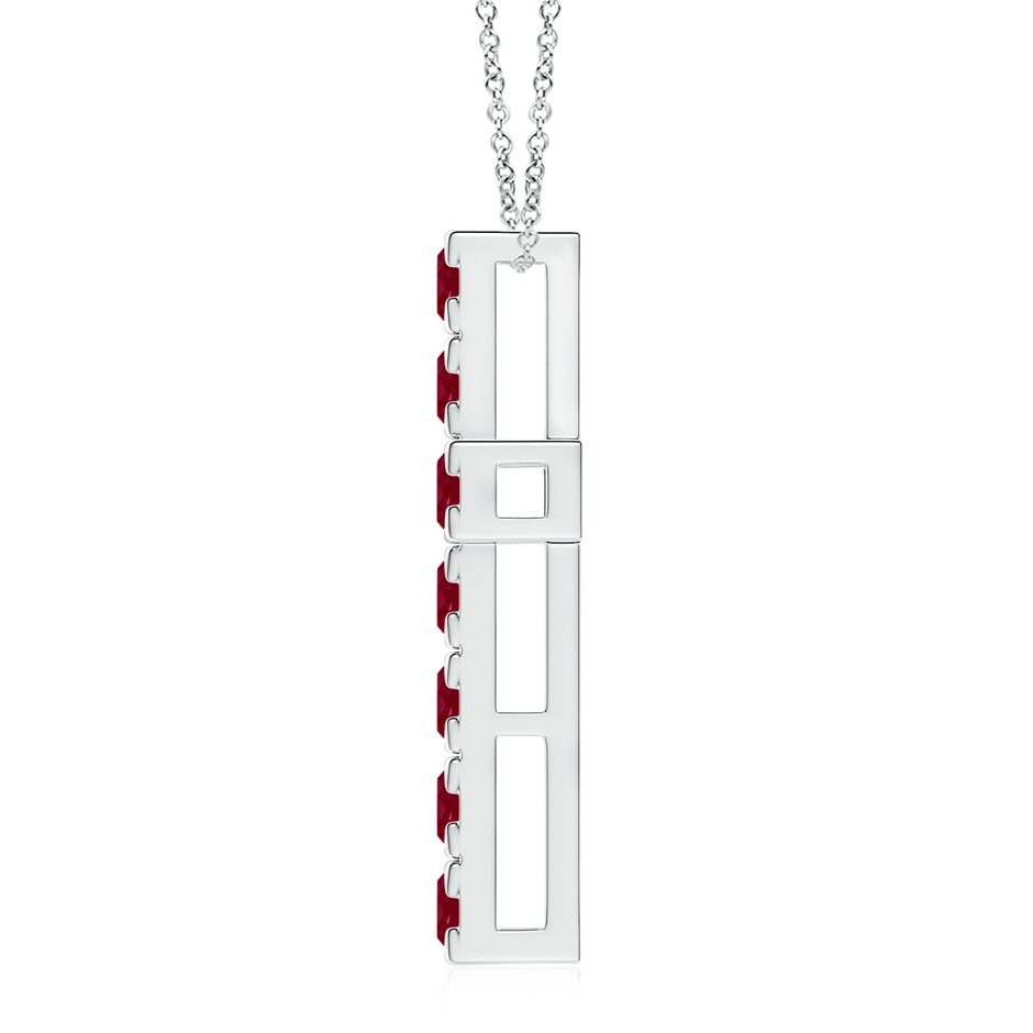 3.5mm AA Flat Prong-Set Ruby Cross Pendant in White Gold side 199