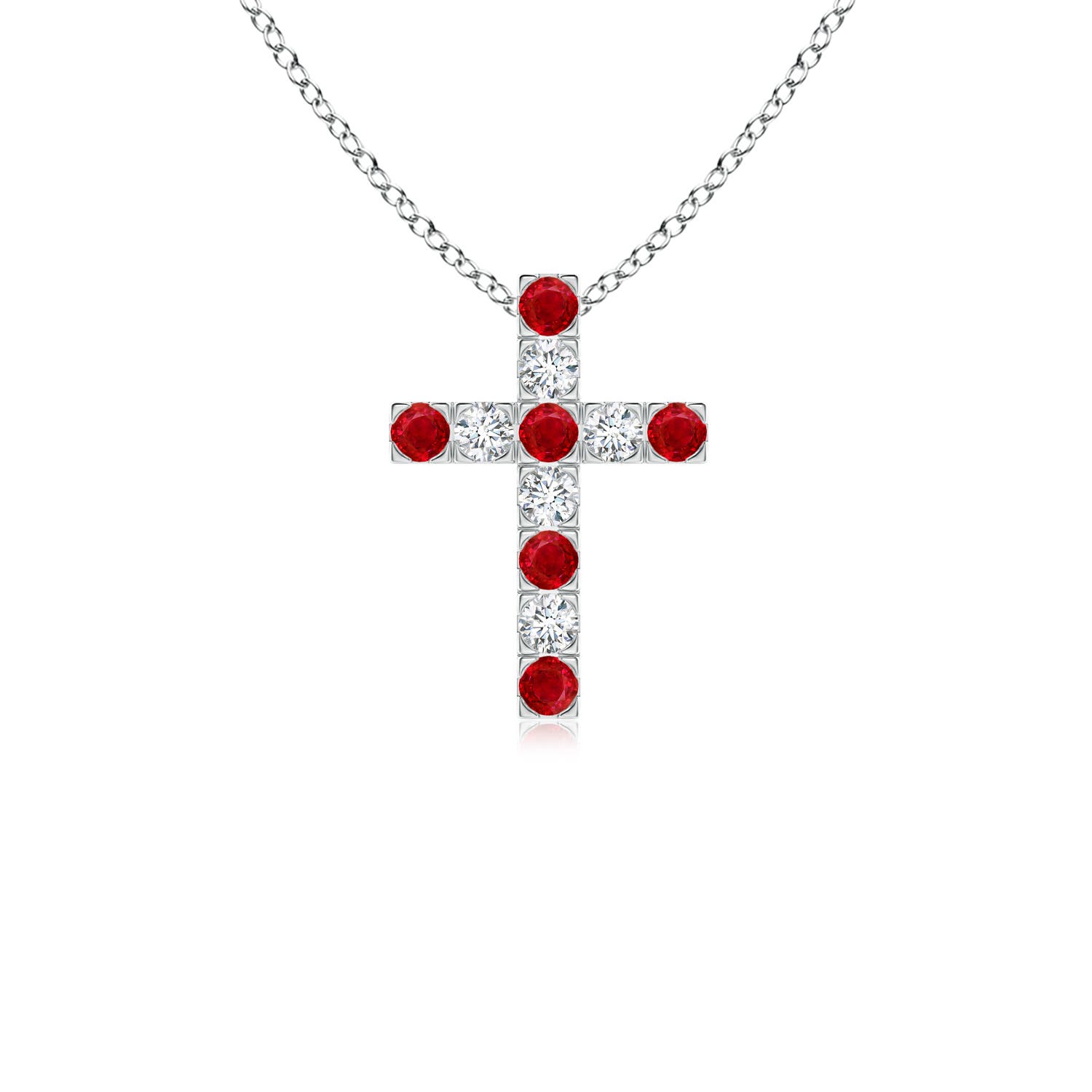 AAA - Ruby / 0.48 CT / 14 KT White Gold