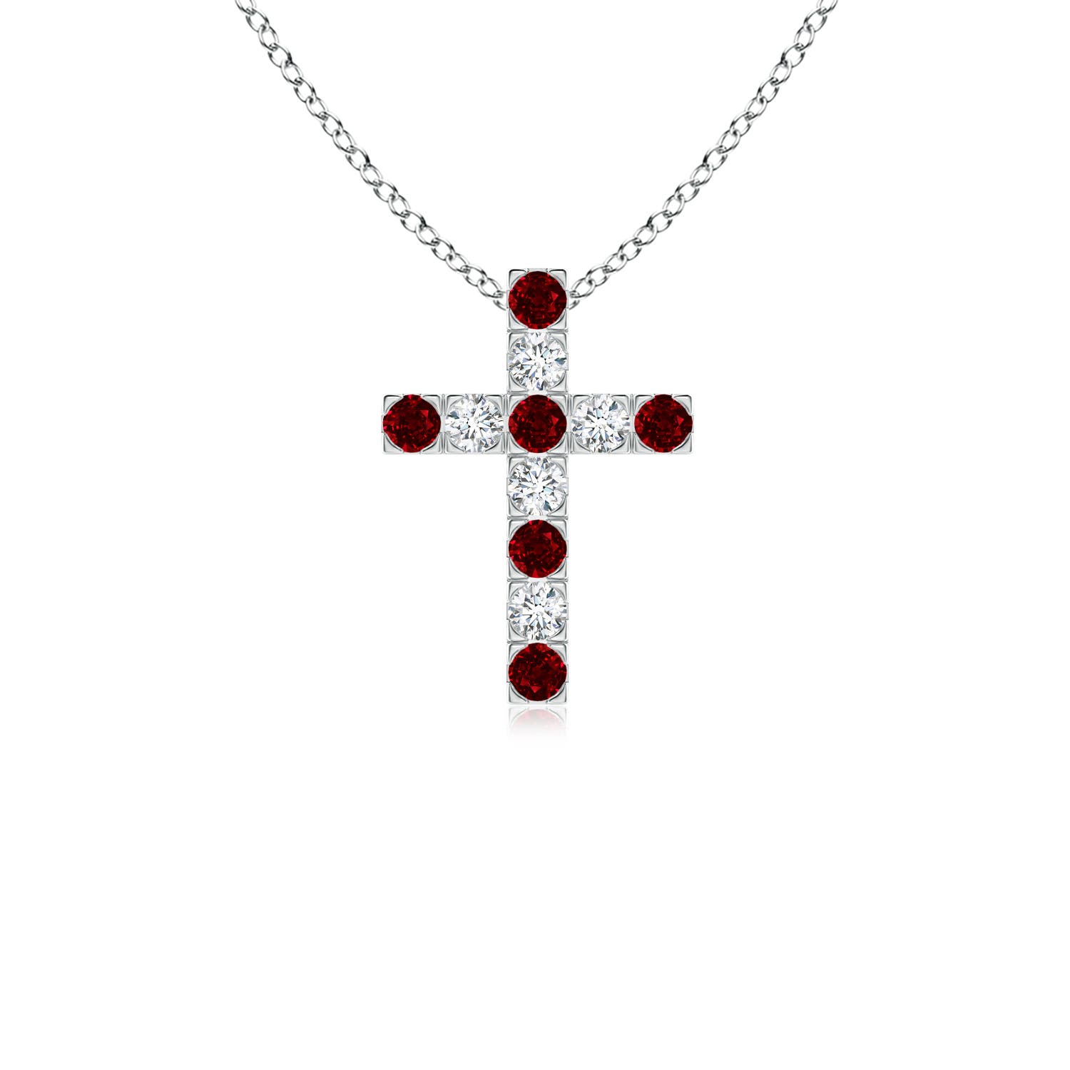 AAAA - Ruby / 0.48 CT / 14 KT White Gold