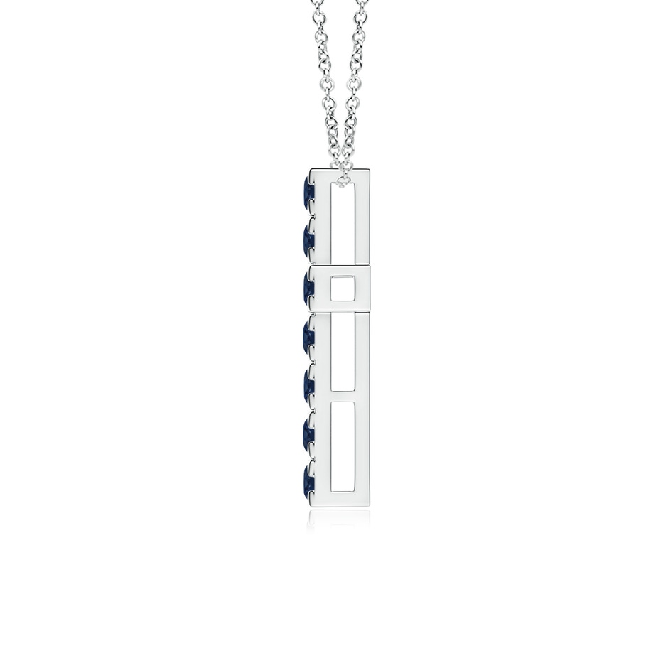2.5mm AA Flat Prong-Set Blue Sapphire Cross Pendant in P950 Platinum side 199