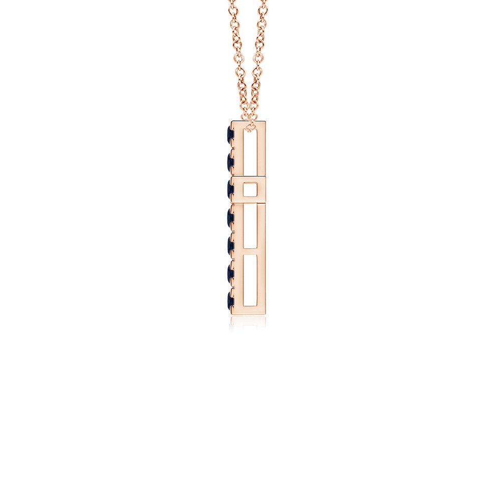 2mm A Flat Prong-Set Blue Sapphire Cross Pendant in Rose Gold side 199