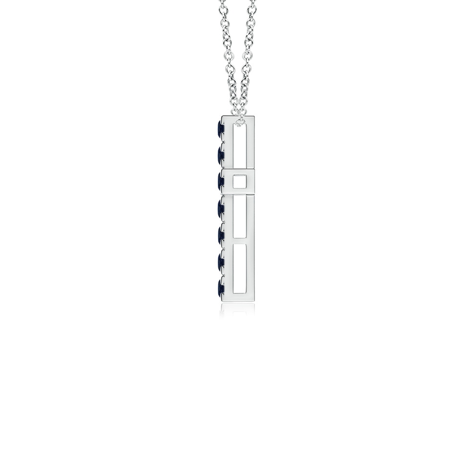 2mm A Flat Prong-Set Blue Sapphire Cross Pendant in White Gold side 199