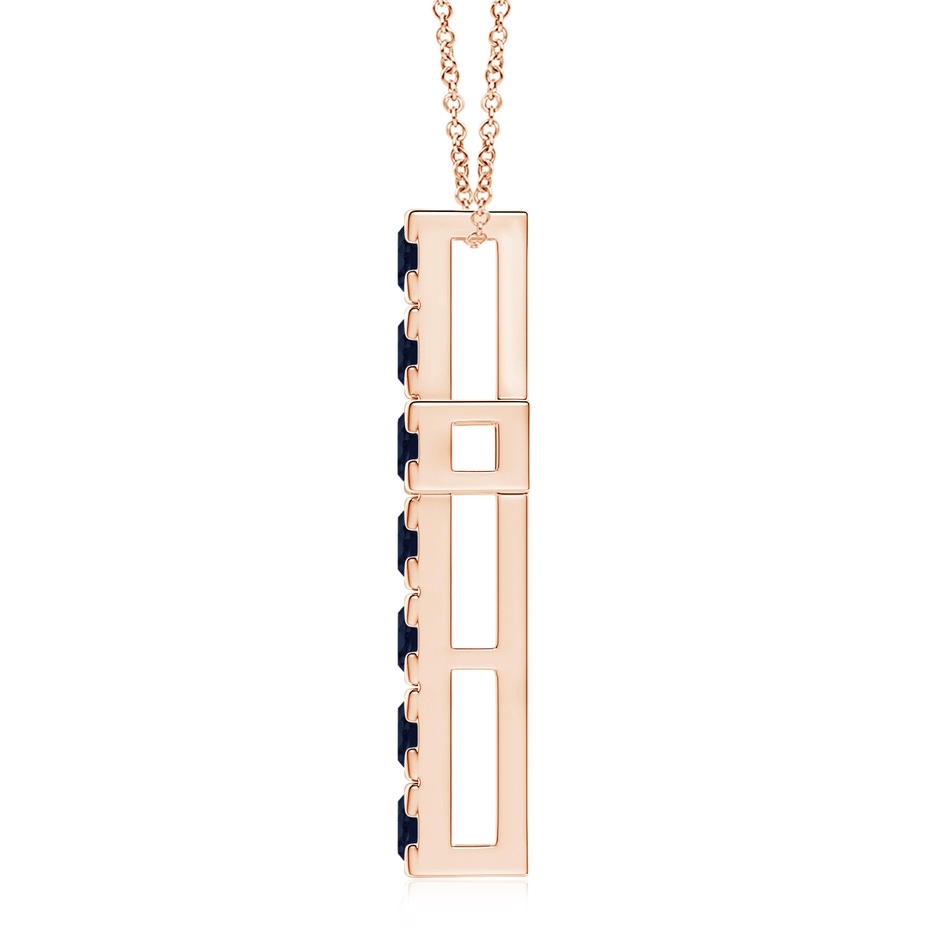 3.5mm A Flat Prong-Set Blue Sapphire Cross Pendant in Rose Gold side 199