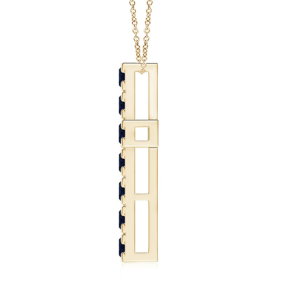 3.5mm A Flat Prong-Set Blue Sapphire Cross Pendant in Yellow Gold side 199
