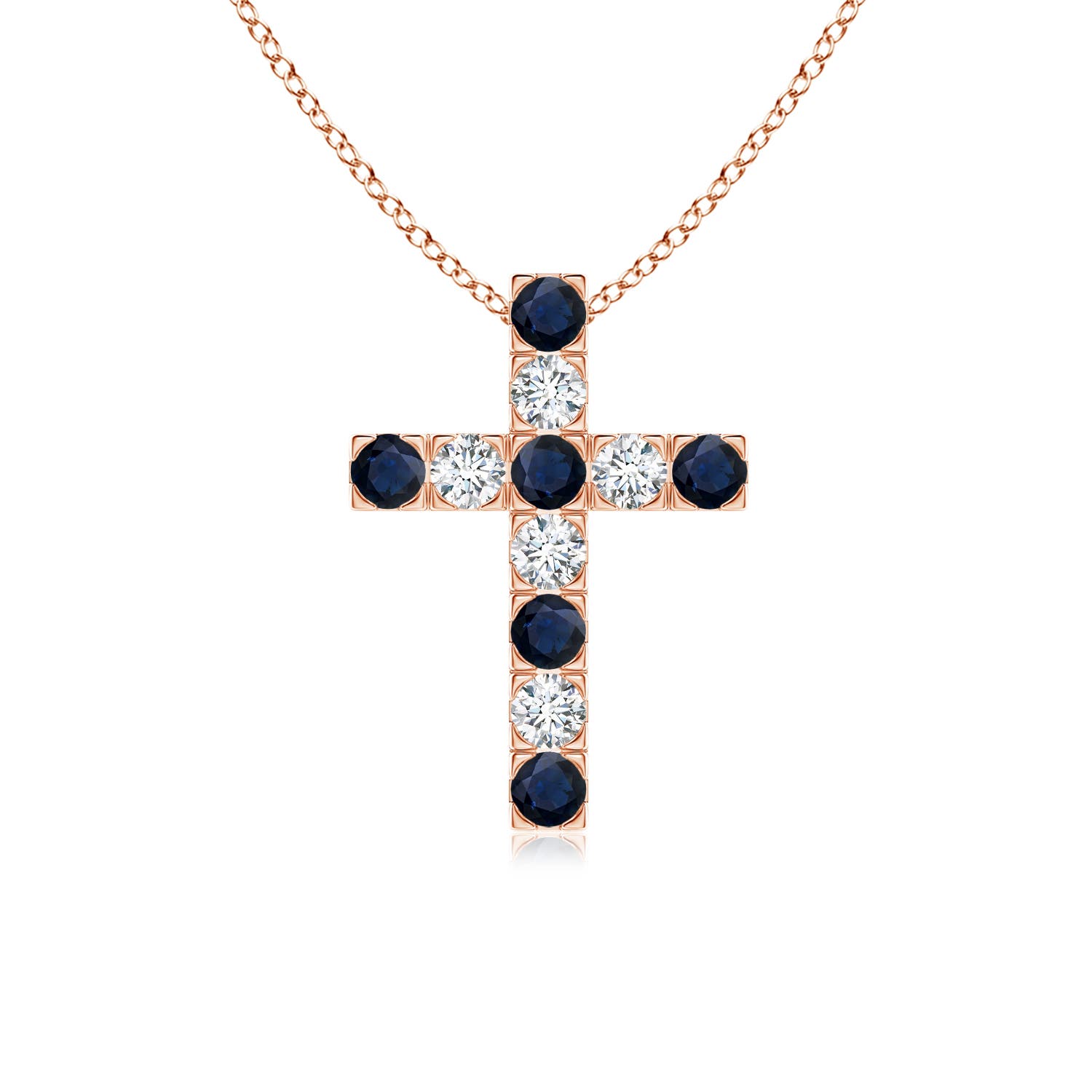 A - Blue Sapphire / 0.89 CT / 14 KT Rose Gold