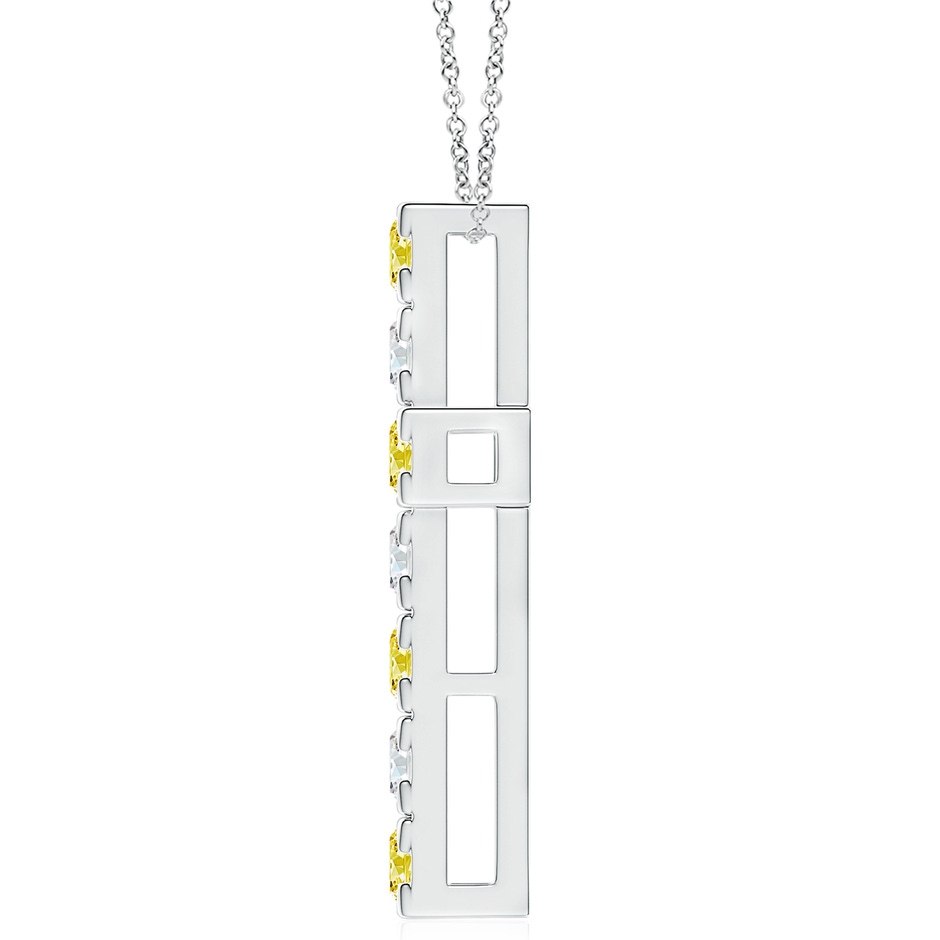 4mm AAAA Flat Prong-Set Fancy Intense Yellow Diamond Cross Pendant in P950 Platinum side 199