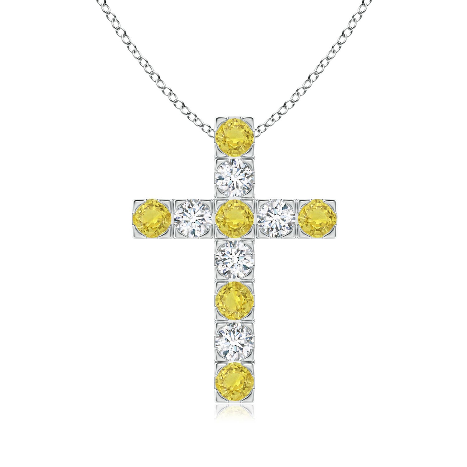 AA - Yellow Sapphire / 1.25 CT / 14 KT White Gold