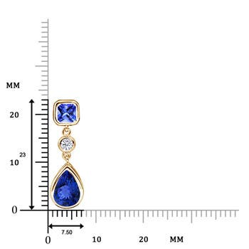 AAA - Tanzanite / 1.47 CT / 14 KT Yellow Gold