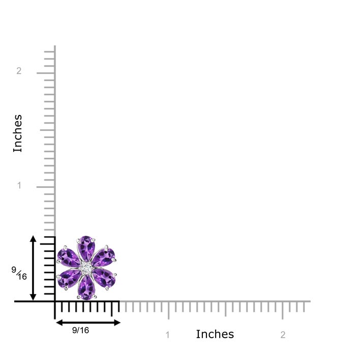 Cluster Ruller Amethyst Flower Cluster Pendant with Diamond