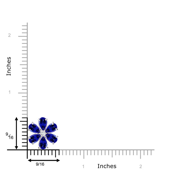 6x4mm AAAA Tanzanite Flower Cluster Pendant with Diamond in P950 Platinum product image