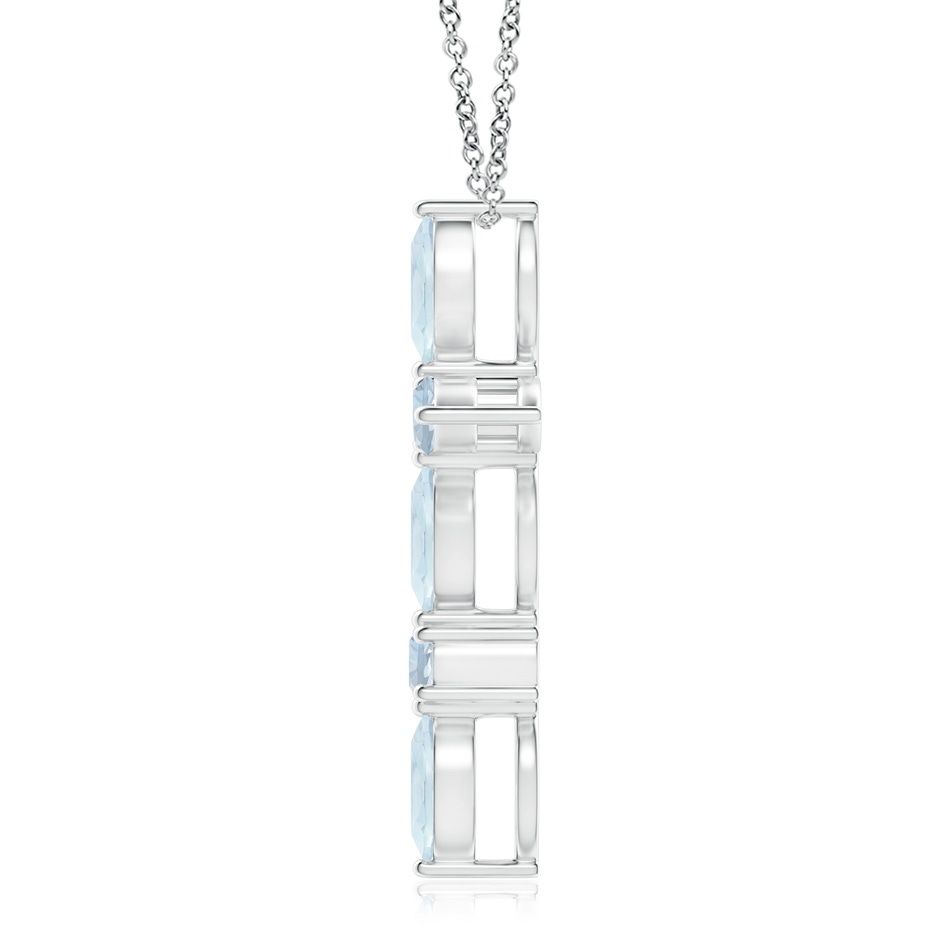 5x2.5mm A Marquise and Round Aquamarine Cross Pendant in White Gold product image