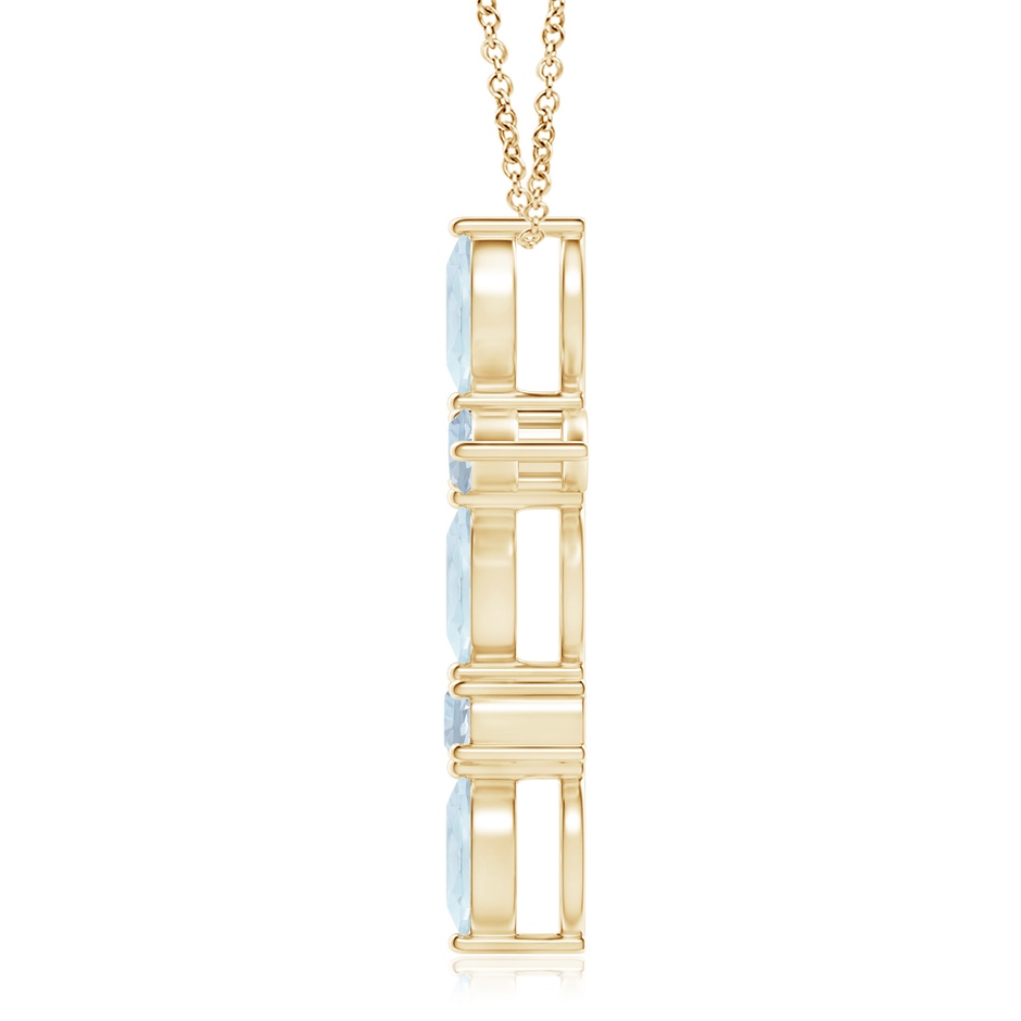 5x2.5mm A Marquise and Round Aquamarine Cross Pendant in Yellow Gold product image