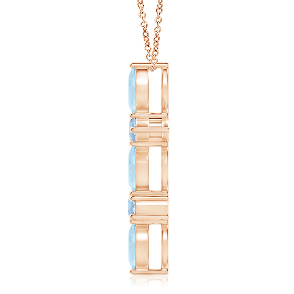 5x2.5mm AA Marquise and Round Aquamarine Cross Pendant in 9K Rose Gold product image