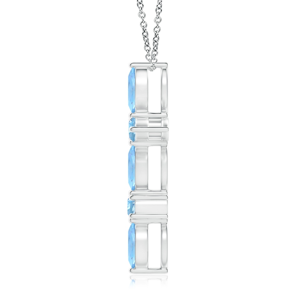 5x2.5mm AAAA Marquise and Round Aquamarine Cross Pendant in P950 Platinum product image