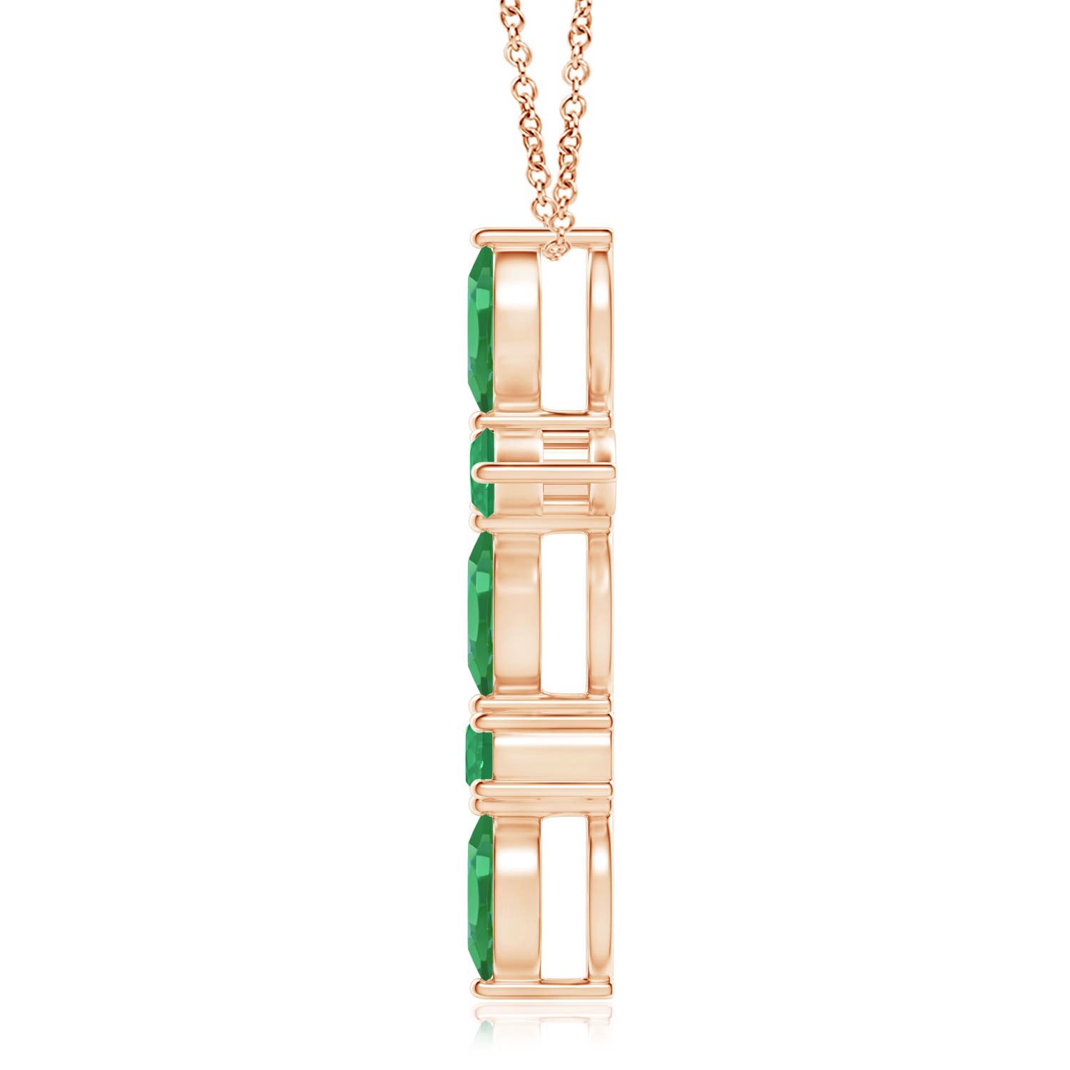 A - Emerald / 0.78 CT / 14 KT Rose Gold