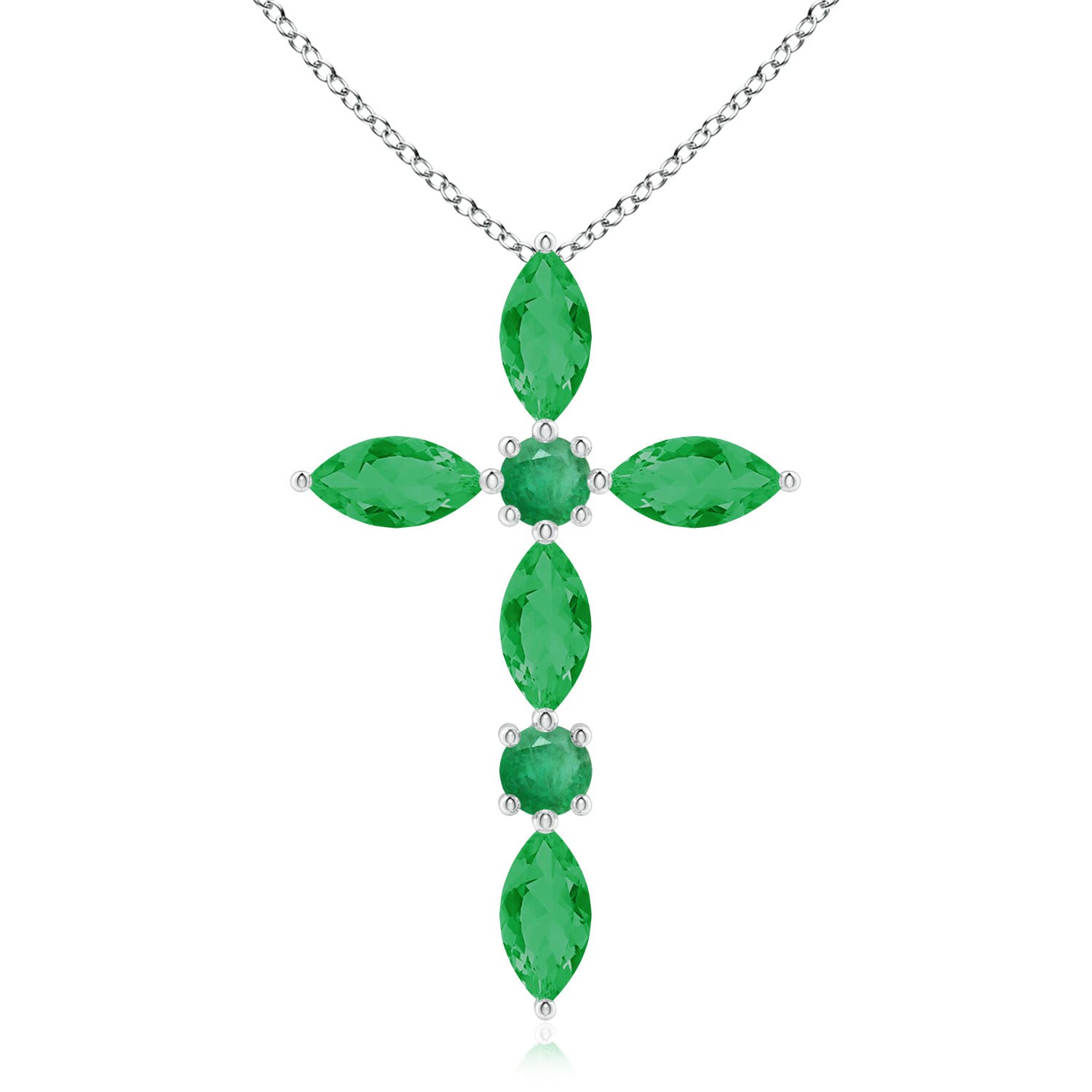 A - Emerald / 0.78 CT / 14 KT White Gold