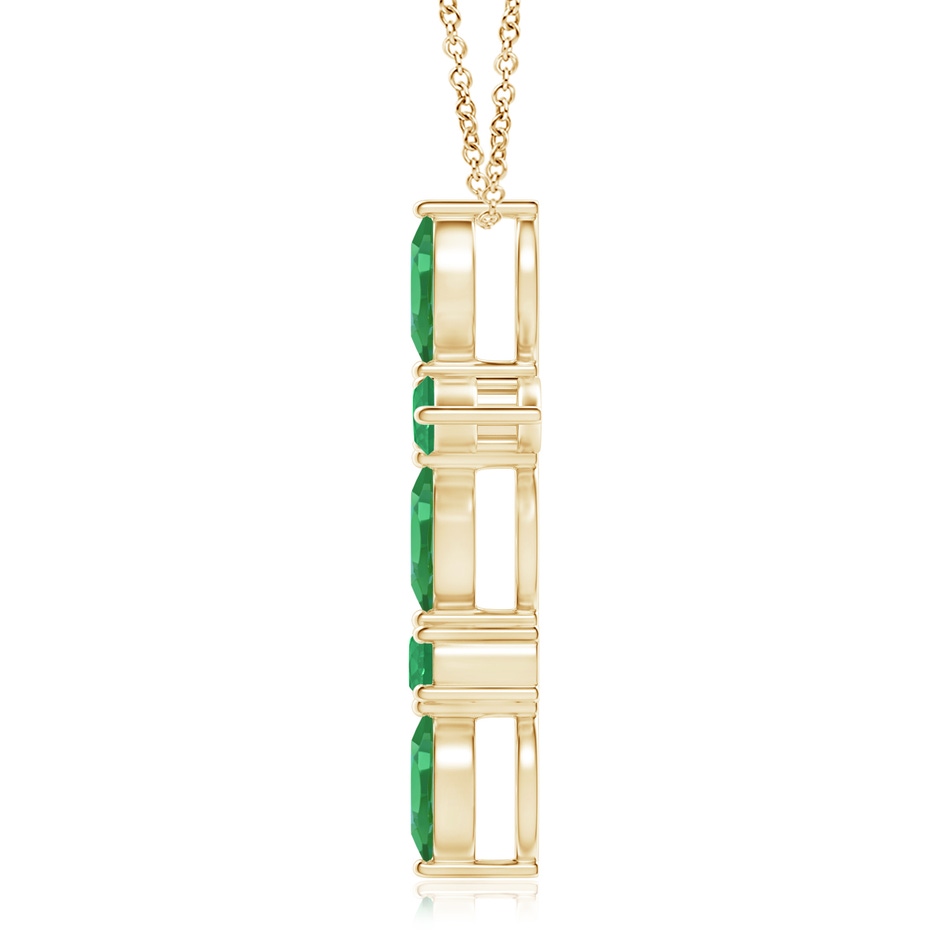 5x2.5mm A Marquise and Round Emerald Cross Pendant in Yellow Gold product image