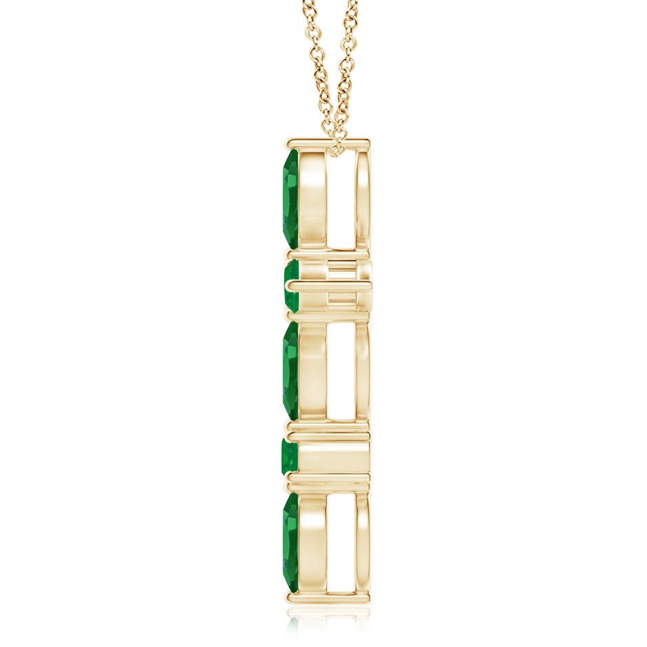 5x2.5mm AA Marquise and Round Emerald Cross Pendant in Yellow Gold product image
