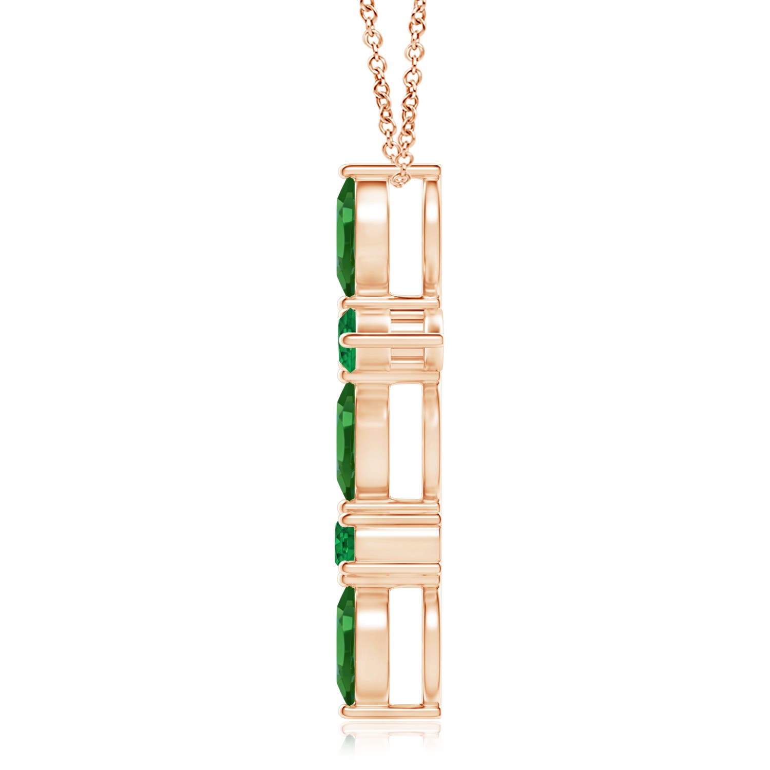 AAA - Emerald / 0.78 CT / 14 KT Rose Gold