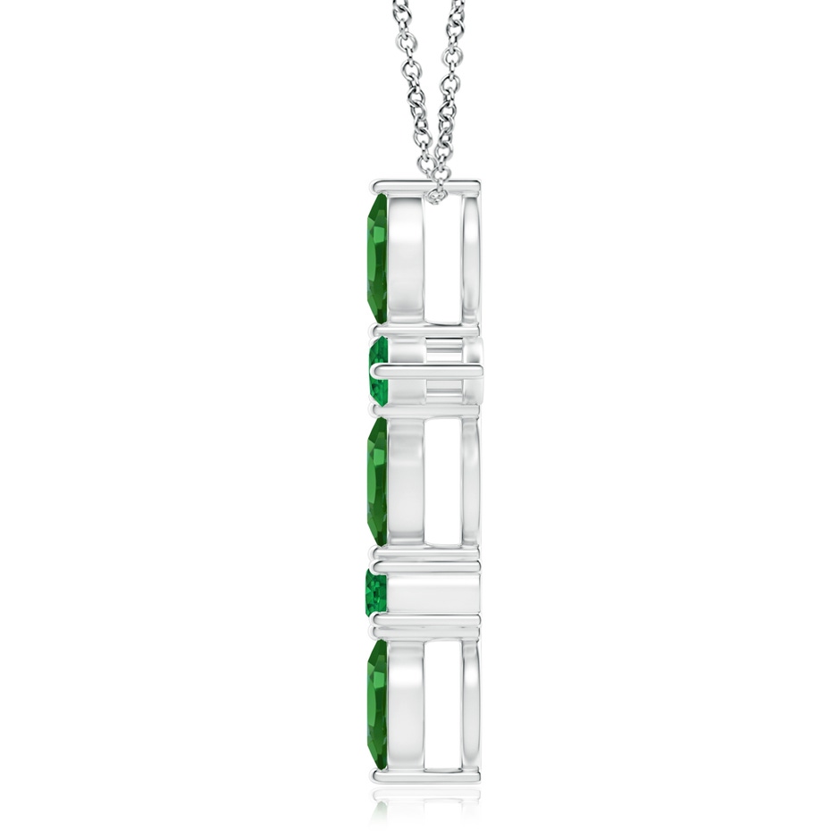 5x2.5mm AAA Marquise and Round Emerald Cross Pendant in White Gold product image