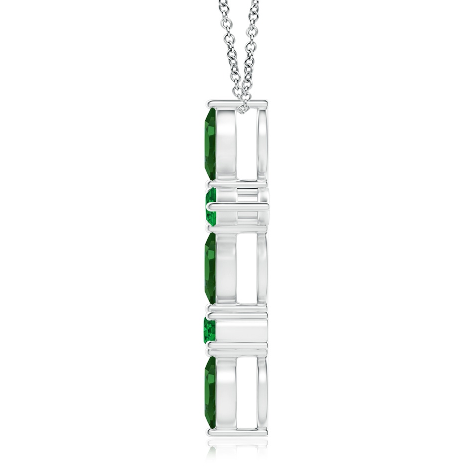 5x2.5mm AAAA Marquise and Round Emerald Cross Pendant in P950 Platinum product image