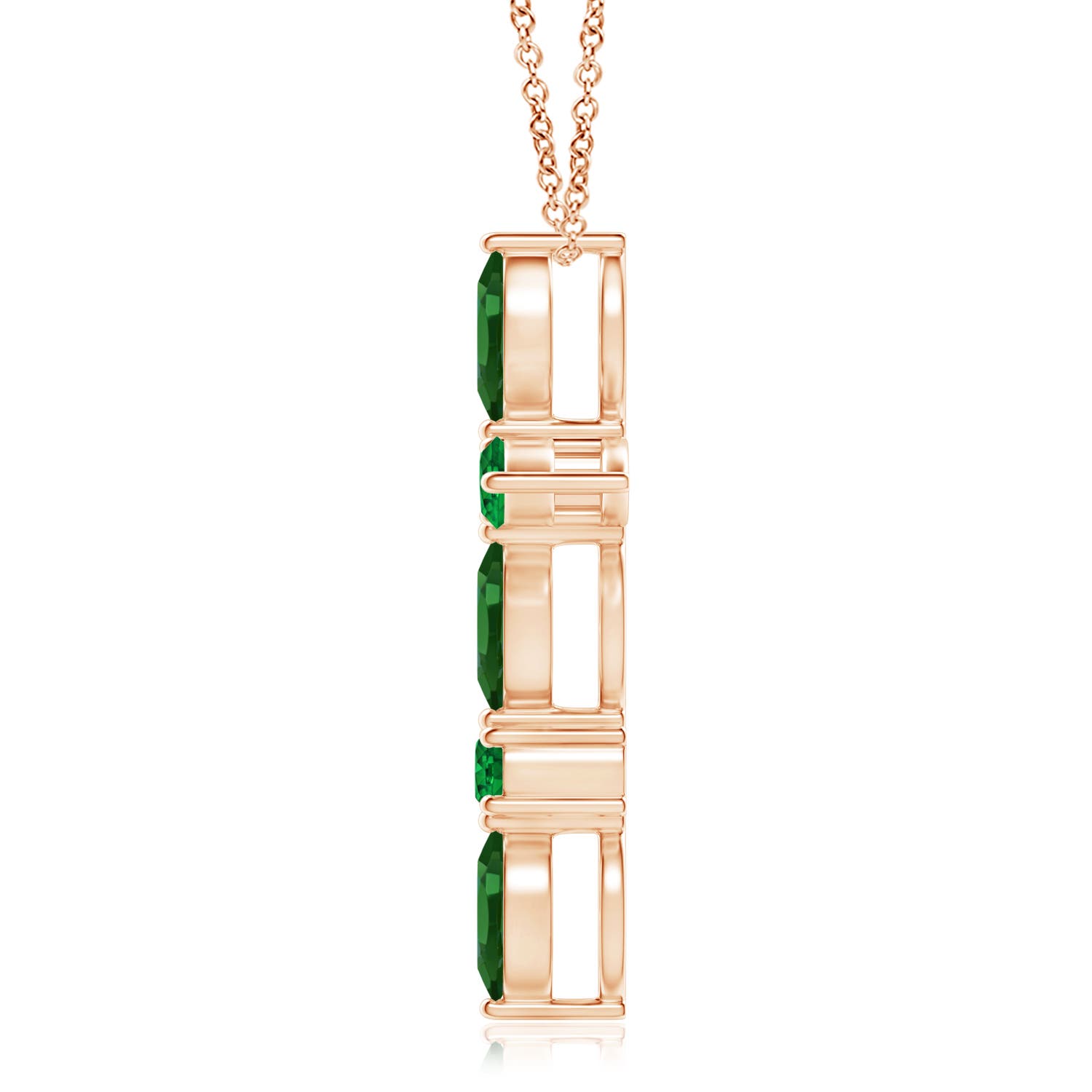 AAAA - Emerald / 0.78 CT / 14 KT Rose Gold