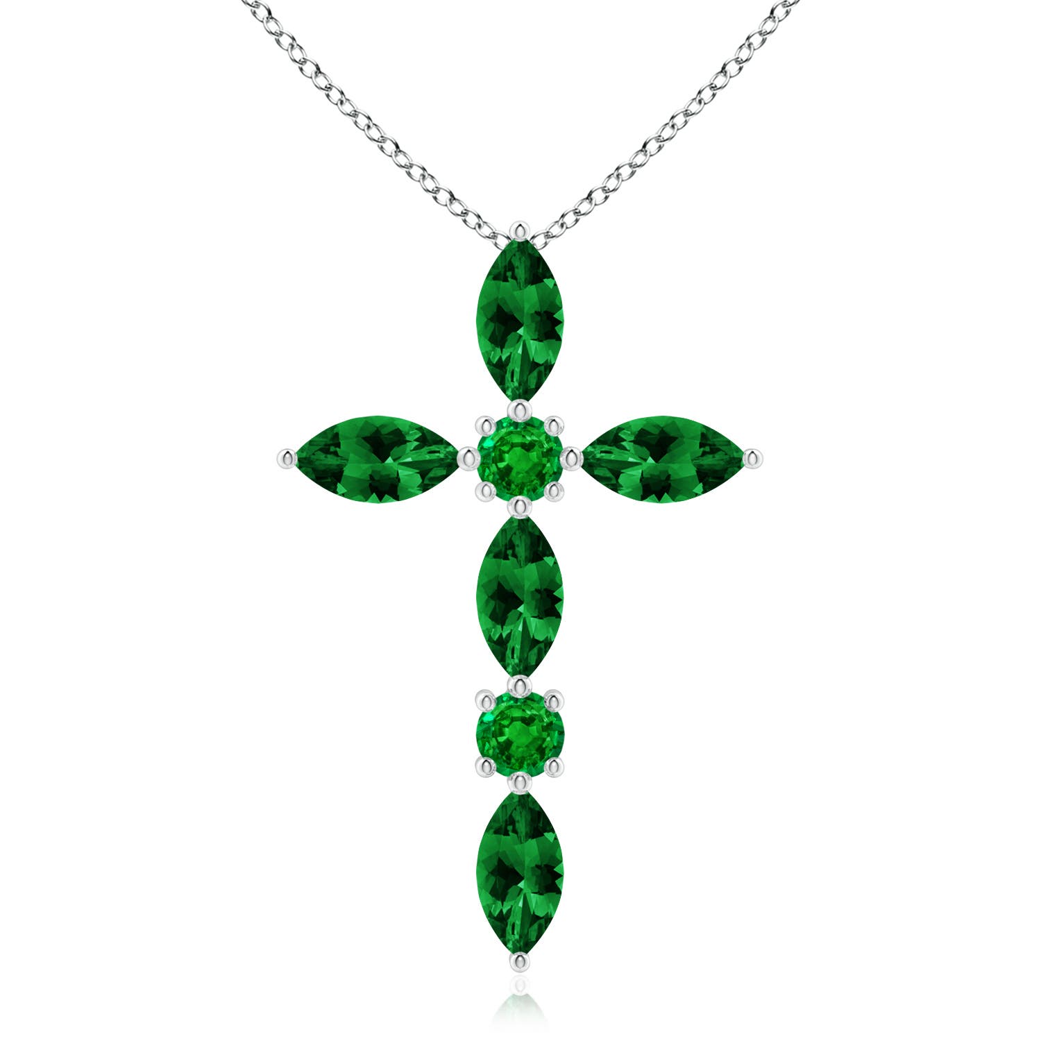 AAAA - Emerald / 0.78 CT / 14 KT White Gold