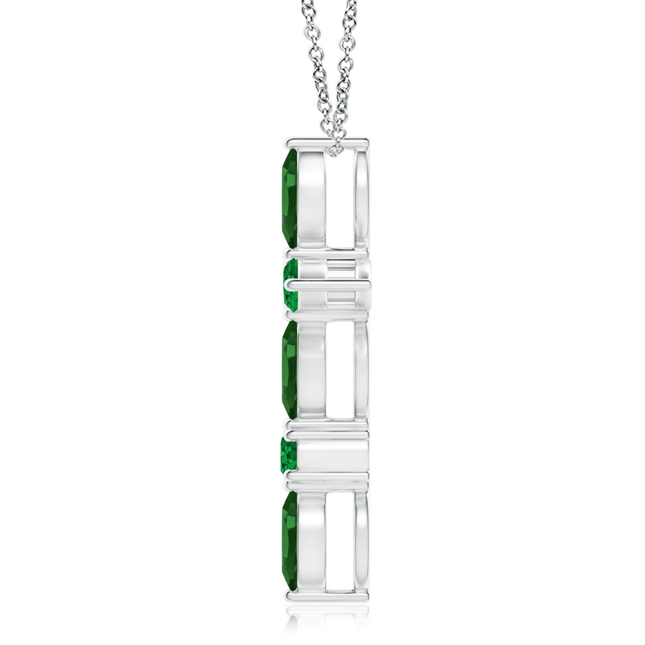 5x2.5mm AAAA Marquise and Round Emerald Cross Pendant in White Gold product image