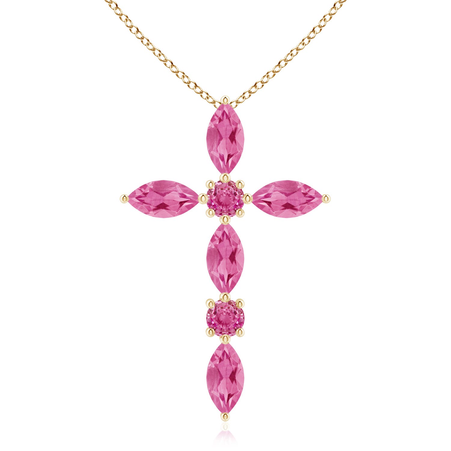 AAA - Pink Sapphire / 1.17 CT / 14 KT Yellow Gold