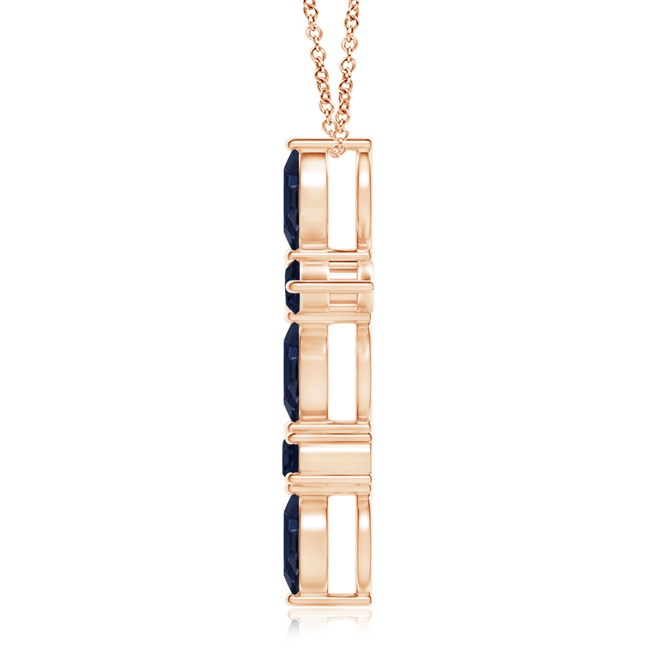 5x2.5mm A Marquise and Round Blue Sapphire Cross Pendant in Rose Gold product image