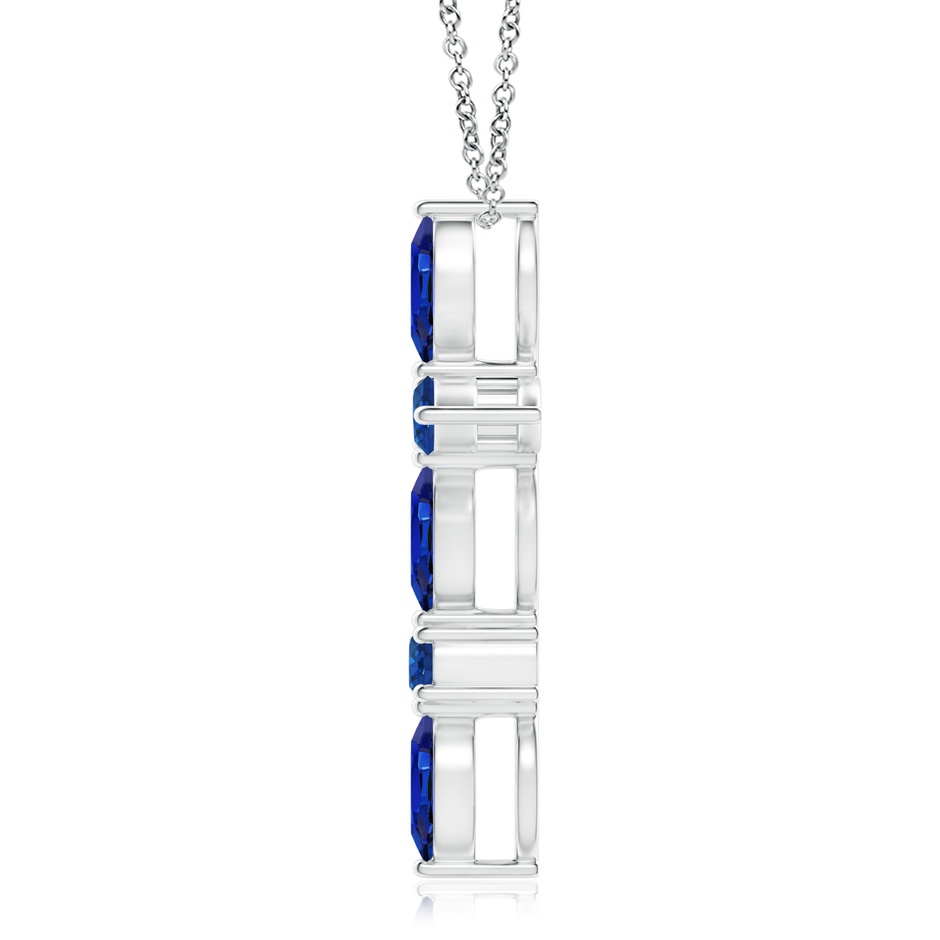 5x2.5mm AAA Marquise and Round Blue Sapphire Cross Pendant in White Gold product image