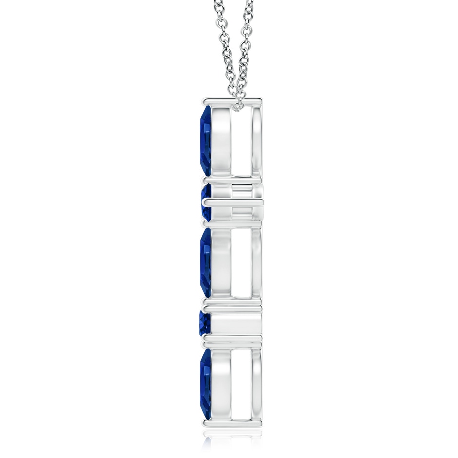 5x2.5mm AAAA Marquise and Round Blue Sapphire Cross Pendant in P950 Platinum product image