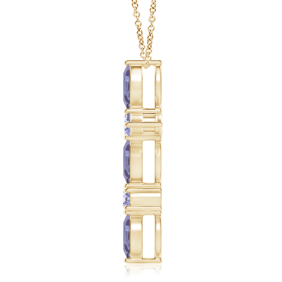 5x2.5mm A Marquise and Round Tanzanite Cross Pendant in Yellow Gold product image