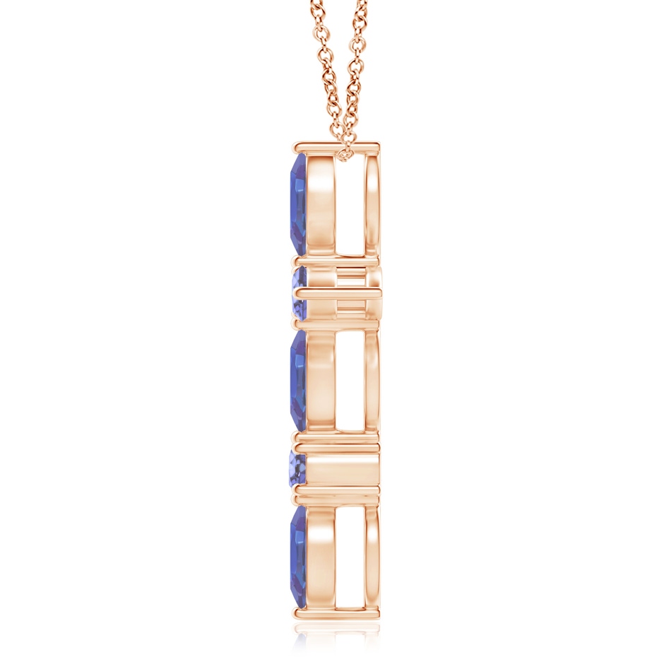 5x2.5mm AA Marquise and Round Tanzanite Cross Pendant in Rose Gold product image