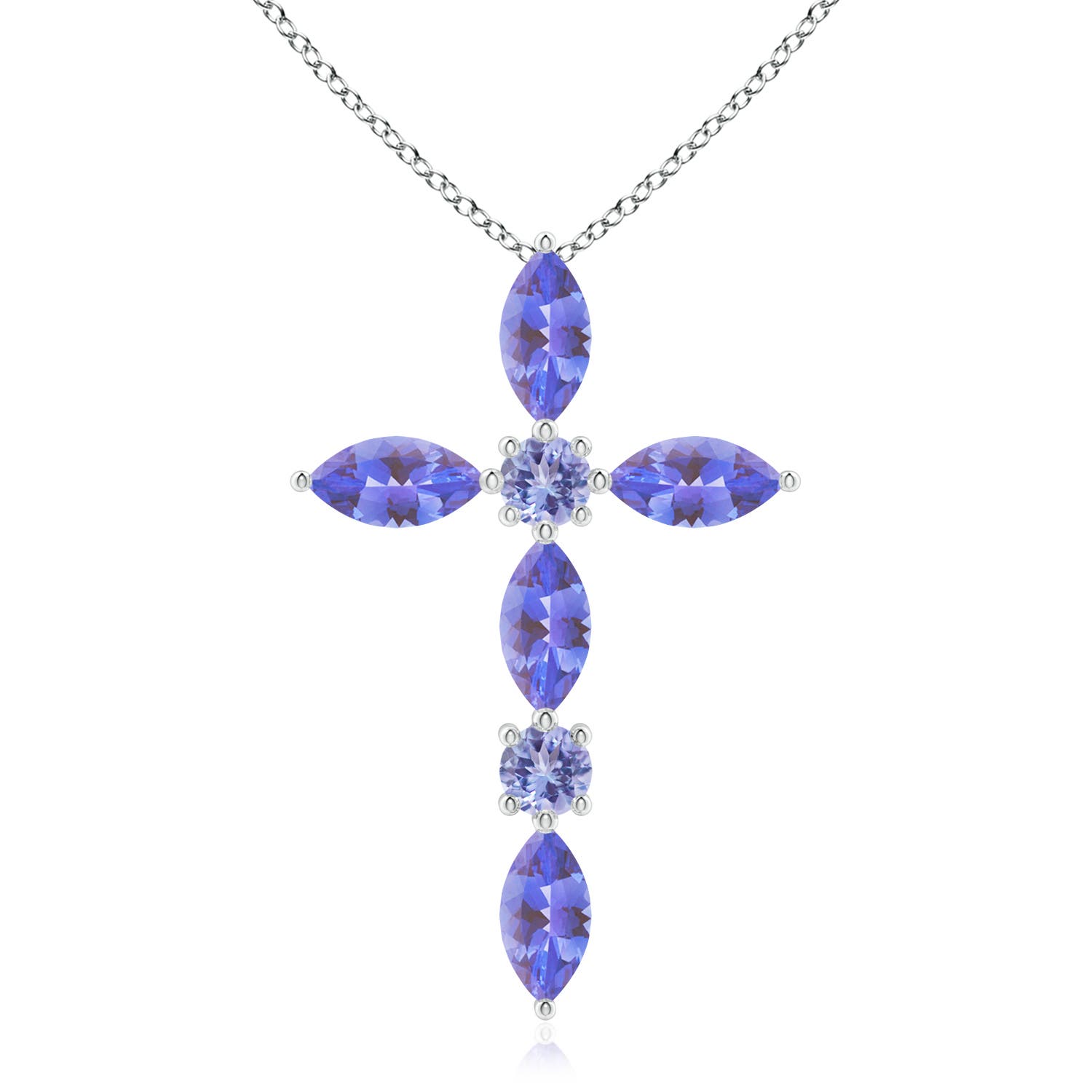 AA - Tanzanite / 0.74 CT / 14 KT White Gold